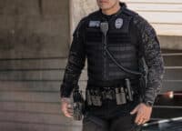 Police Officer wearing black Patrol Bulletproof Vest Level 3A