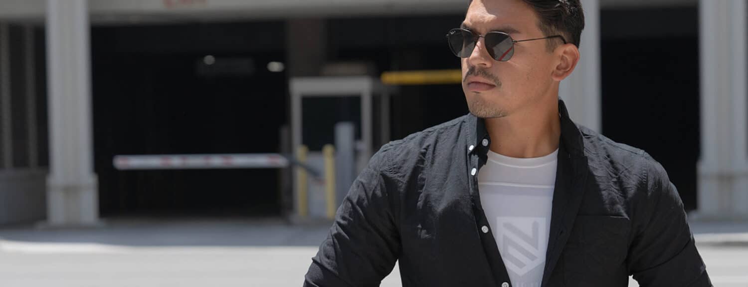 Security Guard wearing Apex Concealable Bulletproof T-Shirt