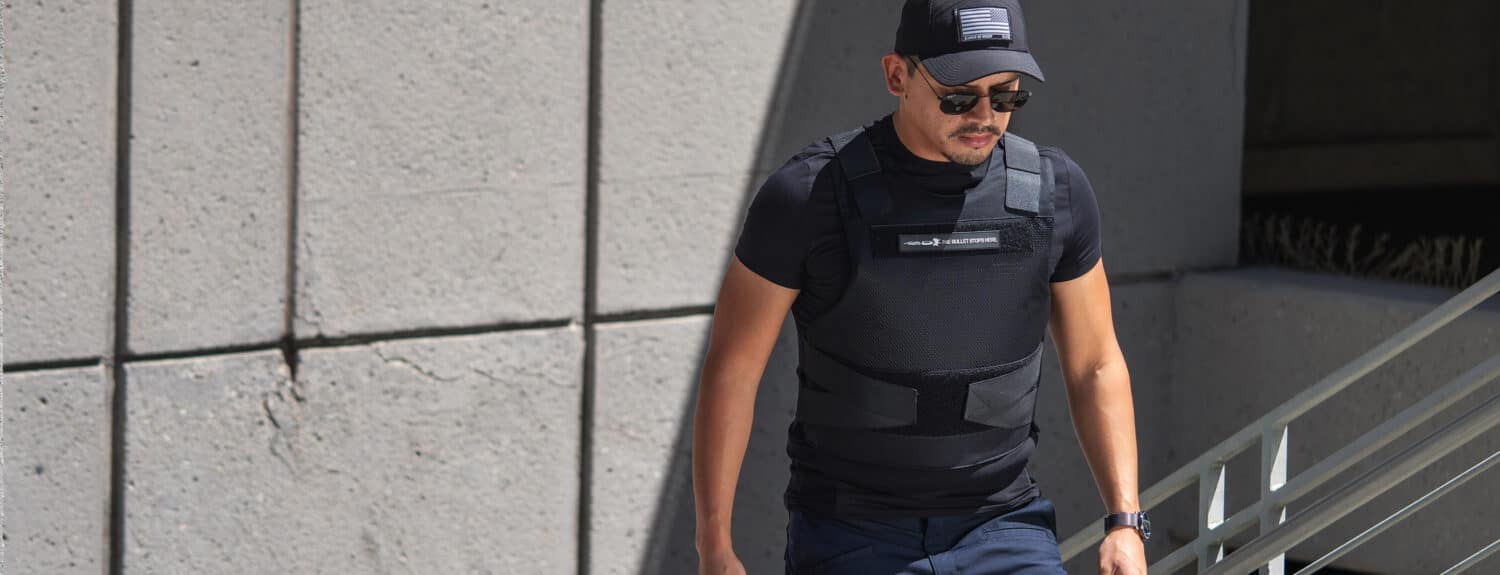 Security Guard wearing Spectre Concealable Bulletproof Vest